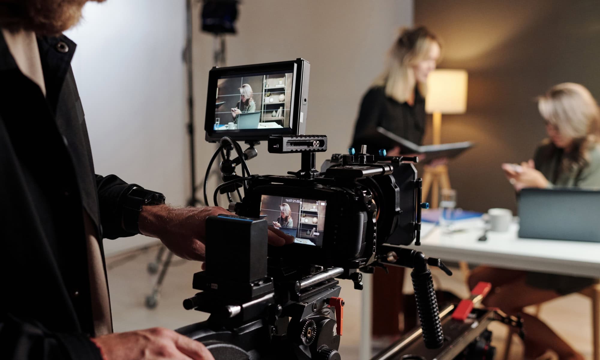 Camera team captures conversation between co-workers